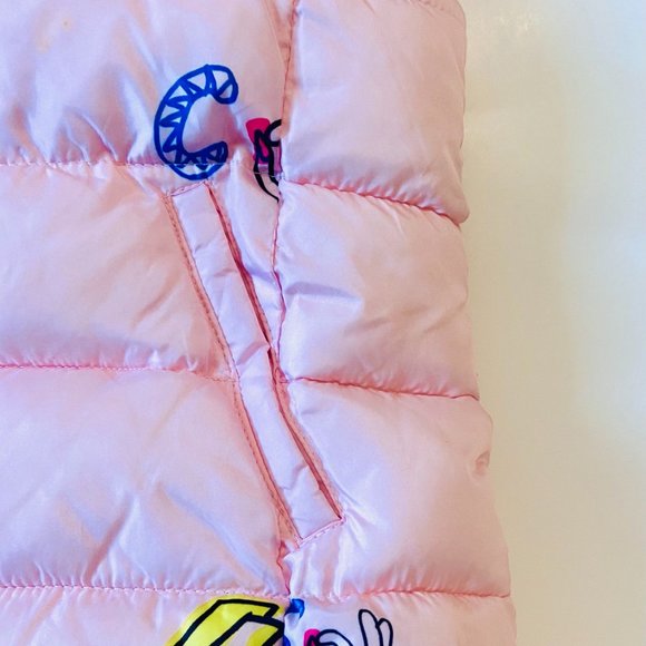 SFERA Cute Pinky 2 Pockets Hooded Sleeveless Puffed Jacket for Girls , size 6-7 - Picture 5 of 12